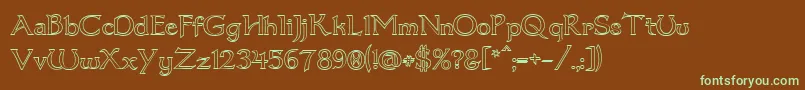 Шрифт Dumbledor1Outline – зелёные шрифты на коричневом фоне