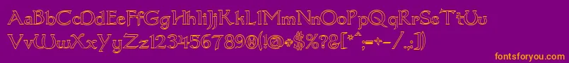 Dumbledor1Outline Font – Orange Fonts on Purple Background