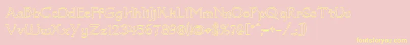 Dumbledor1Outline Font – Yellow Fonts on Pink Background