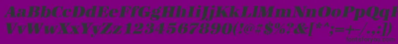 フォントAntiquastdHeavyItalic – 紫の背景に黒い文字