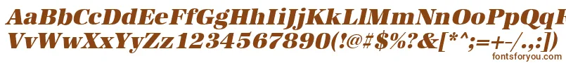 Fonte AntiquastdHeavyItalic – fontes marrons em um fundo branco