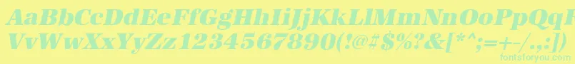 AntiquastdHeavyItalic Font – Green Fonts on Yellow Background