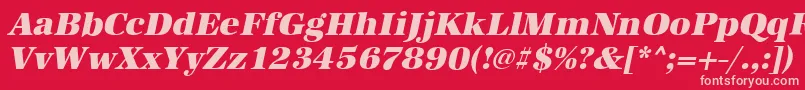 フォントAntiquastdHeavyItalic – 赤い背景にピンクのフォント