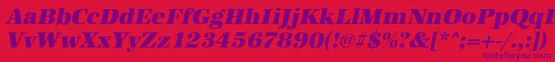 Police AntiquastdHeavyItalic – polices violettes sur fond rouge