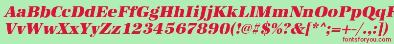 AntiquastdHeavyItalic-fontti – punaiset fontit vihreällä taustalla