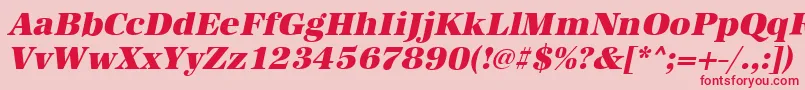 Fonte AntiquastdHeavyItalic – fontes vermelhas em um fundo rosa