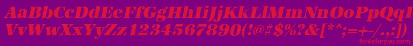 AntiquastdHeavyItalic-Schriftart – Rote Schriften auf violettem Hintergrund