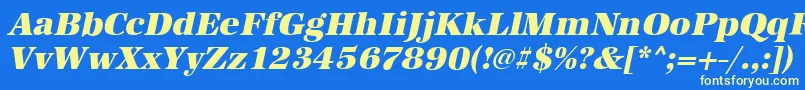 AntiquastdHeavyItalic Font – Yellow Fonts on Blue Background