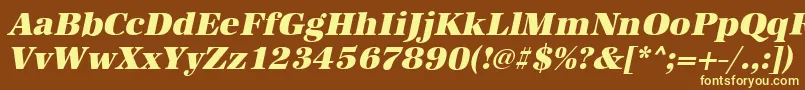 AntiquastdHeavyItalic Font – Yellow Fonts on Brown Background