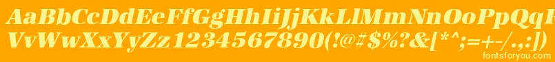 AntiquastdHeavyItalic Font – Yellow Fonts on Orange Background