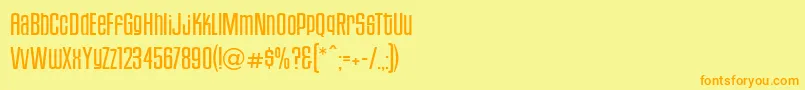 HousegothicLightfour Font – Orange Fonts on Yellow Background