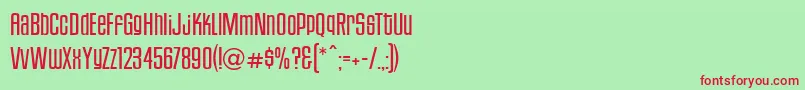 HousegothicLightfour Font – Red Fonts on Green Background