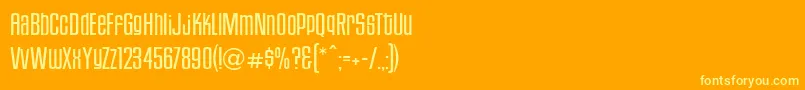 HousegothicLightfour Font – Yellow Fonts on Orange Background