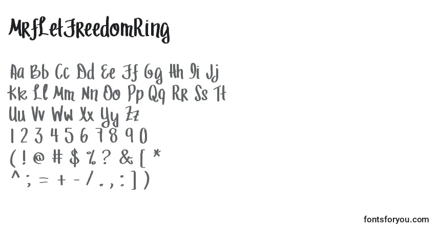Schriftart MrfLetFreedomRing (111094) – Alphabet, Zahlen, spezielle Symbole