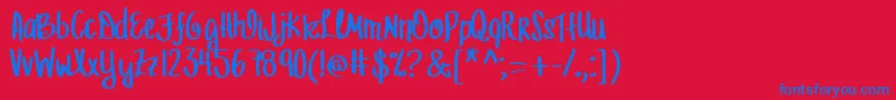 MrfLetFreedomRing Font – Blue Fonts on Red Background