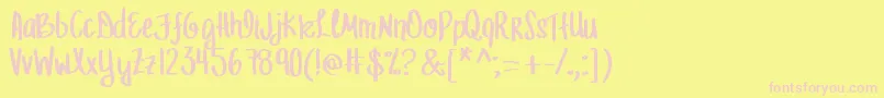 MrfLetFreedomRing Font – Pink Fonts on Yellow Background