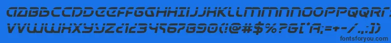フォントUniversaljacklaserital – 黒い文字の青い背景