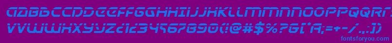 Universaljacklaserital-Schriftart – Blaue Schriften auf violettem Hintergrund