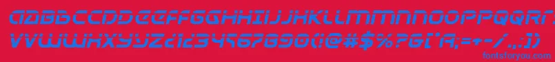 Universaljacklaserital Font – Blue Fonts on Red Background