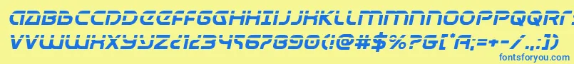 Universaljacklaserital Font – Blue Fonts on Yellow Background