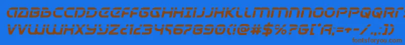 Universaljacklaserital Font – Brown Fonts on Blue Background