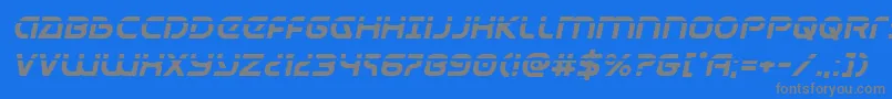 Universaljacklaserital Font – Gray Fonts on Blue Background