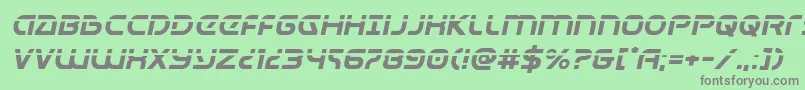 フォントUniversaljacklaserital – 緑の背景に灰色の文字