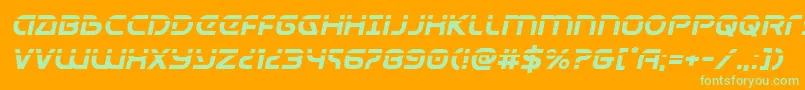 Universaljacklaserital Font – Green Fonts on Orange Background