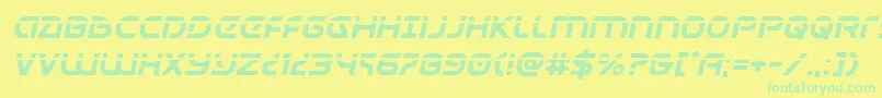 Universaljacklaserital Font – Green Fonts on Yellow Background