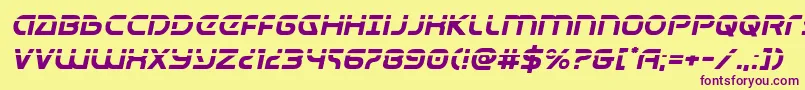 Universaljacklaserital Font – Purple Fonts on Yellow Background