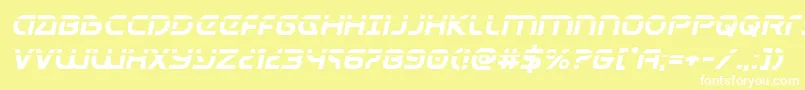 Universaljacklaserital Font – White Fonts on Yellow Background
