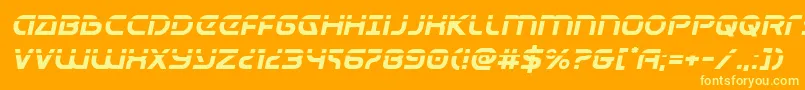 Universaljacklaserital Font – Yellow Fonts on Orange Background