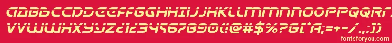 Universaljacklaserital Font – Yellow Fonts on Red Background