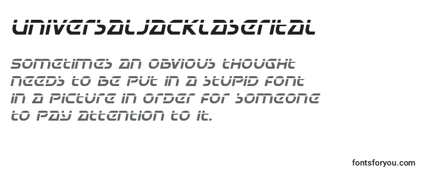 Review of the Universaljacklaserital Font