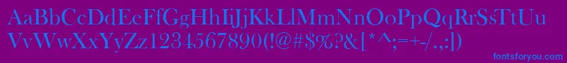 BaskervilleOldFaceRegular-Schriftart – Blaue Schriften auf violettem Hintergrund