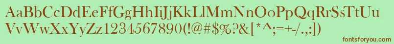 BaskervilleOldFaceRegular-Schriftart – Braune Schriften auf grünem Hintergrund