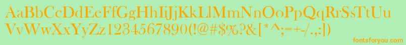 BaskervilleOldFaceRegular Font – Orange Fonts on Green Background