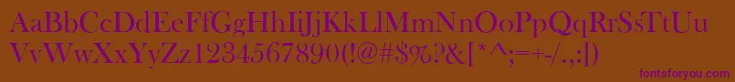 Fonte BaskervilleOldFaceRegular – fontes roxas em um fundo marrom