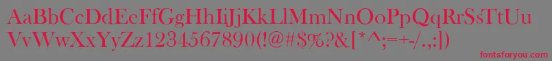 BaskervilleOldFaceRegular Font – Red Fonts on Gray Background