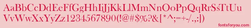BaskervilleOldFaceRegular Font – Red Fonts on Pink Background