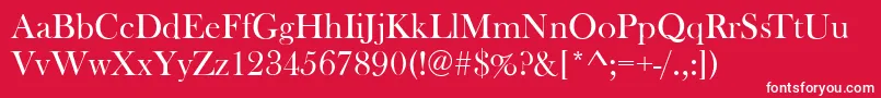 BaskervilleOldFaceRegular Font – White Fonts on Red Background