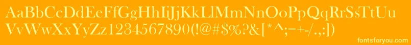 BaskervilleOldFaceRegular Font – Yellow Fonts on Orange Background