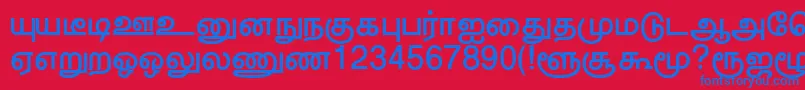 TrincoNormal Font – Blue Fonts on Red Background