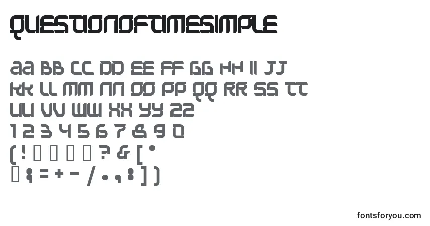 Шрифт Questionoftimesimple – алфавит, цифры, специальные символы