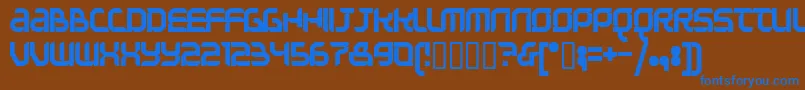 フォントQuestionoftimesimple – 茶色の背景に青い文字