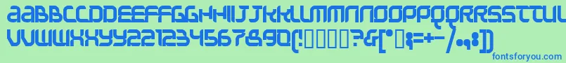 フォントQuestionoftimesimple – 青い文字は緑の背景です。