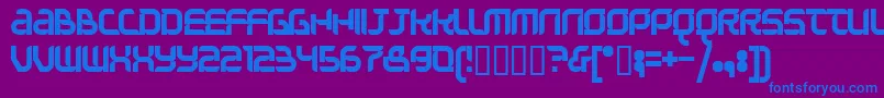 フォントQuestionoftimesimple – 紫色の背景に青い文字