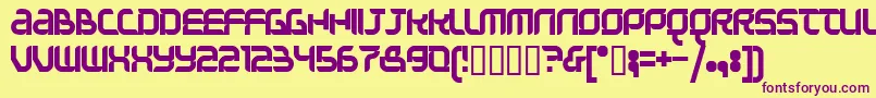 Questionoftimesimple-fontti – violetit fontit keltaisella taustalla