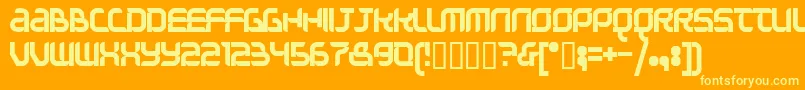 フォントQuestionoftimesimple – オレンジの背景に黄色の文字