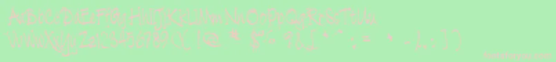 Cratch ffy Font – Pink Fonts on Green Background